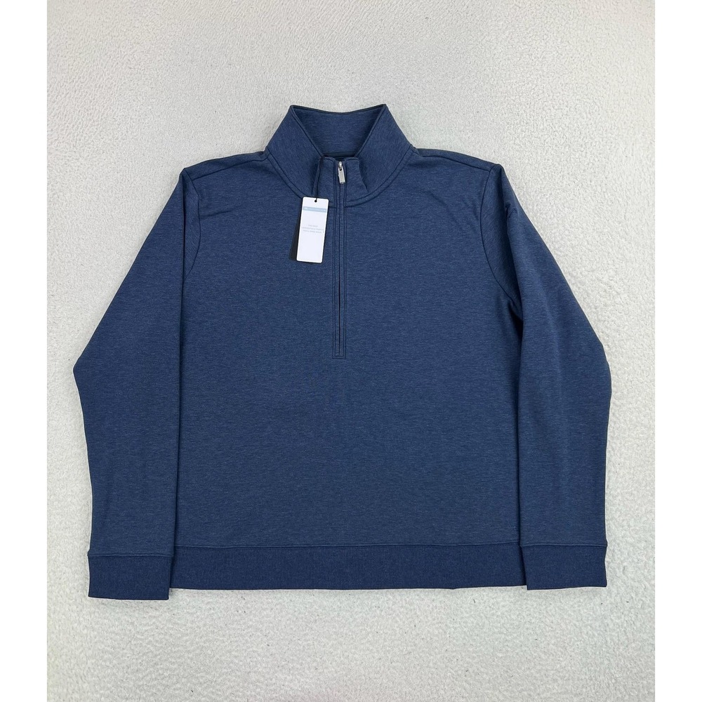 Travis Mathew Sweatshirt Womens 2XL Blue Ocean Villa 1/4 Zip Fleece Pullover
